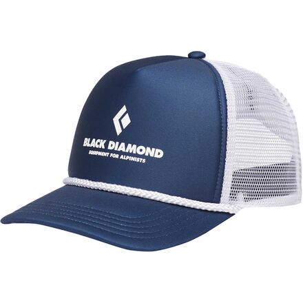 Black Diamond Equipment Flat Bill Trucker Hat, in Indigo/White