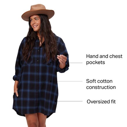 Basin and Range Plaid Flannel Shirt Dress - Women's - Clothing