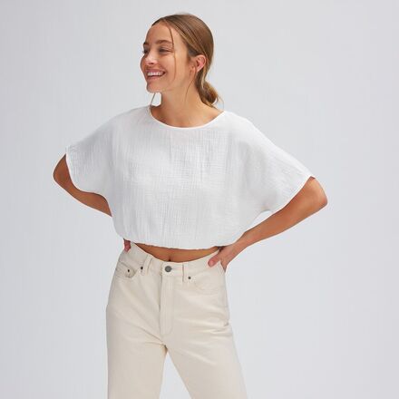 Cotton Gauze Short-Sleeve Top 