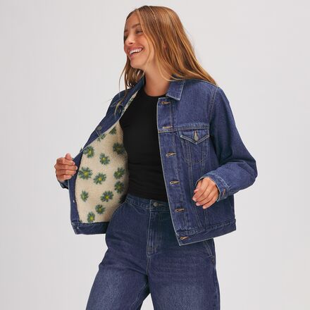 Women's Fleece-Lined Denim Shirt Jacket