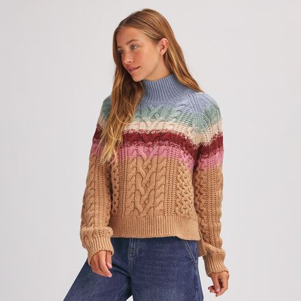 Basin and Range Ombre Turtleneck Sweater - Women's Camel/Multi, Xs
