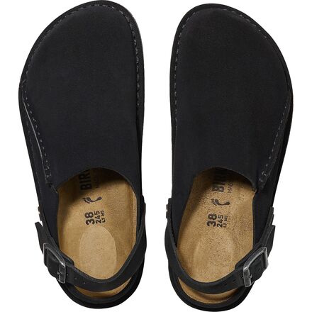 Birkenstock Men’s Black Suede Slip-On Clog with Metal Logo Button-Lutry, Size:11 Birkenstock Lutry Suede Clog - Men main image 2