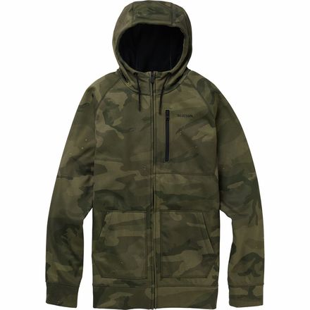 Burton Men's Crown Bonded Full-Zip Hoodie - Quick-Dry, Water-Repellent Fleece (Monument Heather, Large) - View #13