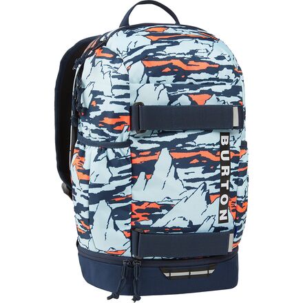 Burton Blue Camo Backpack Padded camera Backpack Snowboard Hiking Camping