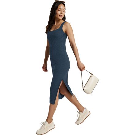 knee length dresses for ladies Beyond Yoga Spacedye Icon Midi Dress - Darkest Night