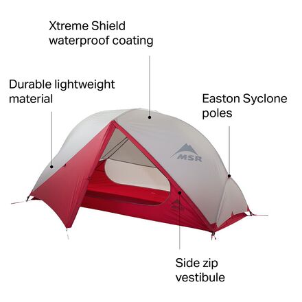 MSR Hubba NX Tent 1 Person 3 Season Hike Camp