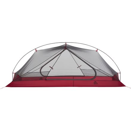 MSR Carbon Reflex 2 バックパッキングテント MSR Carbon Reflex 2 Tent: 2-Person 3-Season - Hike & Camp
