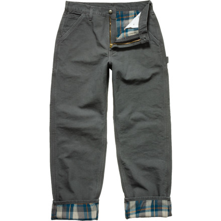 Carhartt Washed-Duck Work Dungaree Flannel-Lined Pant