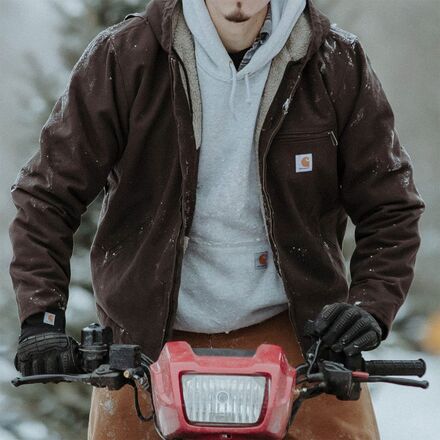 Carhartt OJ392 Washed Duck Sherpa Lined Hooded Jacket - Men's