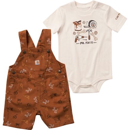 Carhartt Mr Fix It SS Bodysuit & Canvas Shortall Set - Infant Boys