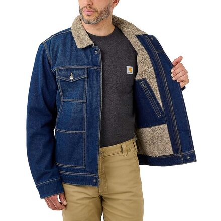 Tecovas | Men's Shearling Denim Trucker Jacket | Blue L