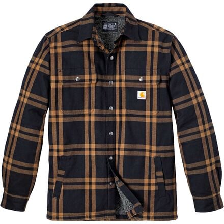Carhartt Relaxed Fit Flannel Sherpa Lined Shirt Jacket Men s Clothing