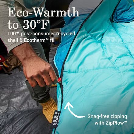 Coleman Flatlands + Fleece 30 Double Sleeping Bag - Hike & Camp