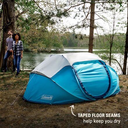 Coleman Camp Burst Pop Up Dark Room Tent: 4-Person 3-Season - Hike