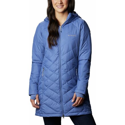 columbia women's heavenly long hooded jacket black