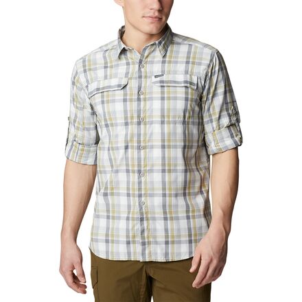 Chemise Columbia Silver Ridge XXL Homme à Carreaux Verte Manches Longues Ventilée