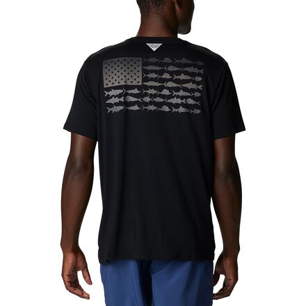 Columbia PFG Fish Flag Tech Short Sleeve T Shirt Men s Clothing