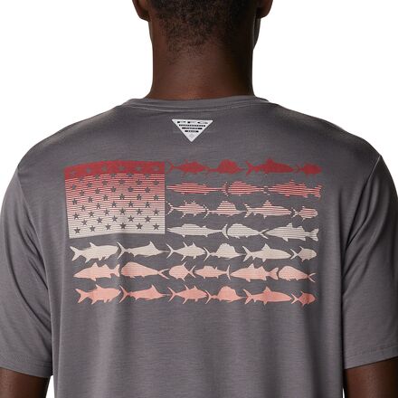 Columbia PFG Fish Flag Tech Short-Sleeve T-Shirt for Men - White