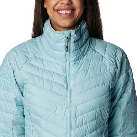 Columbia Powder Lite 2 - Chaqueta Acolchada Con Cremallera Completa Para Mujer, Color Azul Aplastado, Talla XS