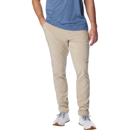 Pantalon Columbia PFG Homme Taille L Beige Convertible Zip Off - Nylon UPF 30+ - Pêche