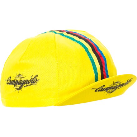 yellow campagnolo cycling cap