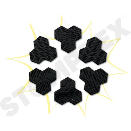 6 Pads Stomp Snowboard Noirs – Antidérapants Auto-adhésifs En PVC, Adhérence Renforcée, Accessoires Ski Hiver, 12,6x11 Cm