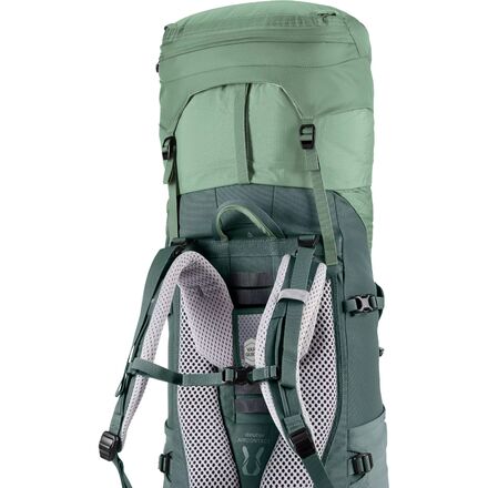 deuter aircontact lite 60 10 sl backpacking pack Core 60+10 Shale-ivy shaped front zipper for easy access DEUTER ACT LITE 60 +10