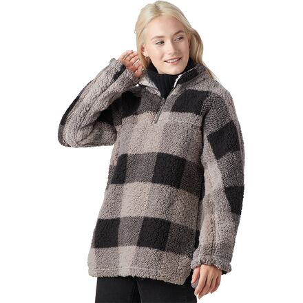 buffalo plaid fleece pullover