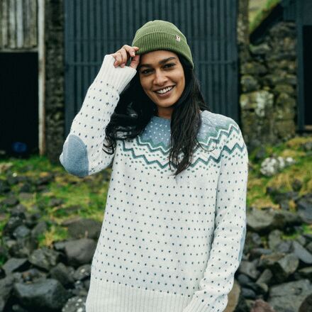 Fjallraven Ovik Knit Sweater - Women's Chalk White/Flint Grey, L