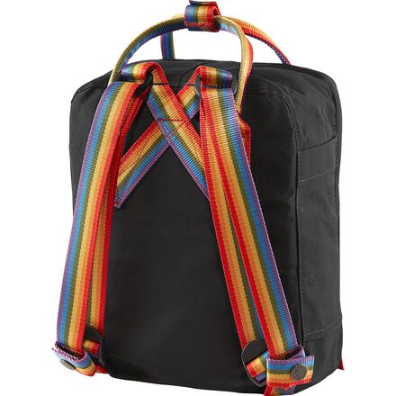 fjallraven kanken mini rainbow handle backpack Fjallraven Kanken Rainbow Mini Backpack Black-Rainbow Pattern