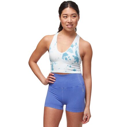 red and black tie dye crop tank top