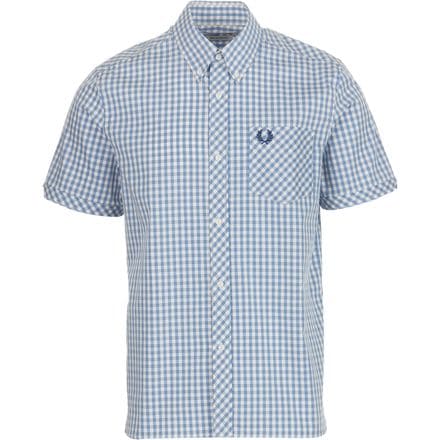 Fred Perry USA Original Gingham Shirt Short Sleeve Men s Clothing