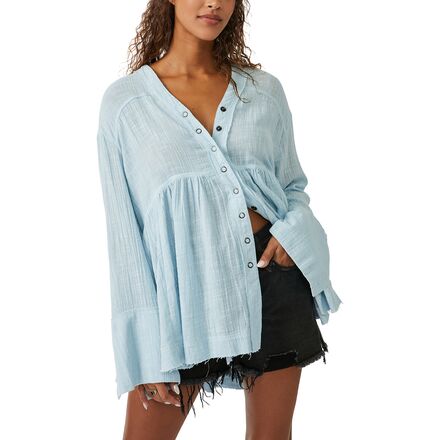 Free People Miles Away Babydoll Long-Sleeve Shirt - Women's