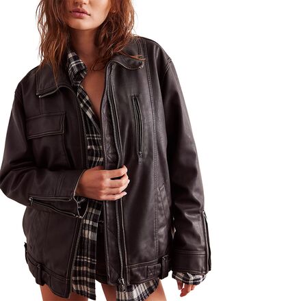 Free People Buckle Up Vegan Leather Jacket - Women's - Clothing