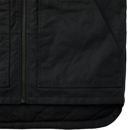 Filson Men's Tin Cloth Insulated Work Vest - Black - Small