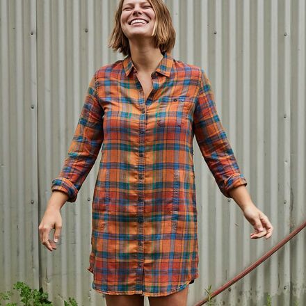 Toad&Co Re-Form Flannel Shirt Dress Women's Clothing