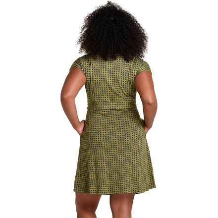 cue wrap short sleeve dress Toad & Co T1782003 W's Cue Wrap Short Sleeve Dress