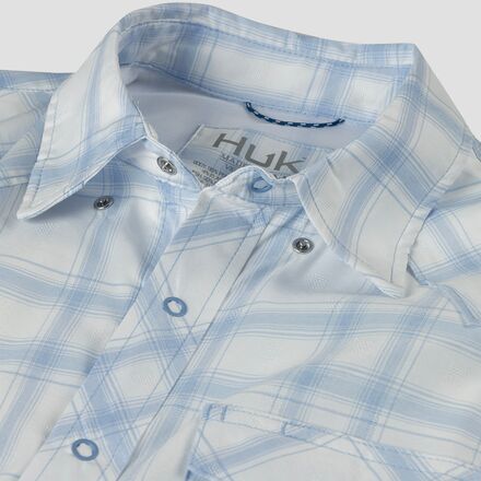 Chemise Huk Diamond Back Manches Courtes Blanche XL - Pêche Et Outdoor - Neuve étiquetée