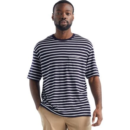 Icebreaker Granary Stripe Short Sleeve Pocket T Shirt Men s Clothing