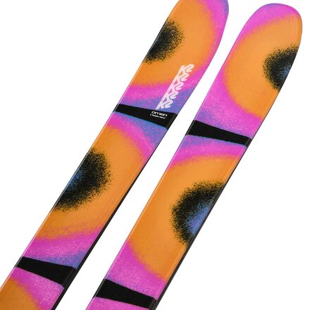 k2 black and white with pink purple bottom girls skis MissDirected Used K2 MISSY Girls DH