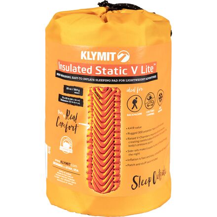 Klymit Insulated Static V Lite Sleeping Pad - Hike & Camp