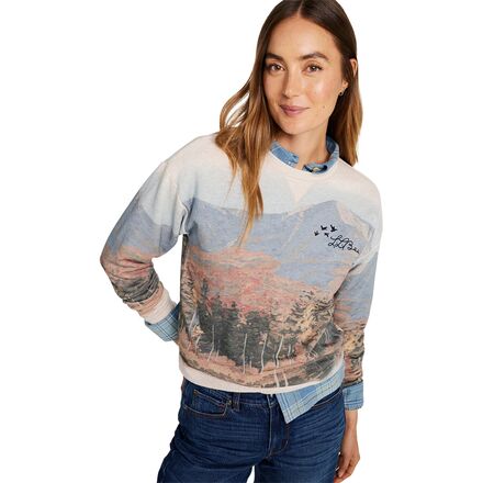 Signature Camp Print Crewneck Sweatshirt Women's Clothing