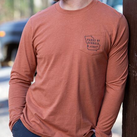 Classic Teaze Georgia State Long Sleeve T-Shirt - Red, 100% Cotton, Unisex Fit, Location Printed