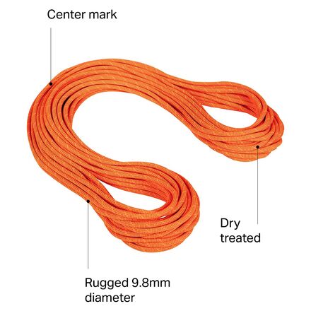 Mammut 9.8 Crag Dry Rope - Safety Orange/Boa 70M