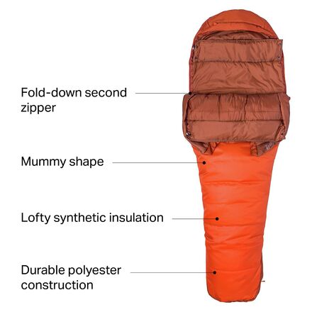 Marmot Trestles 0° F Mummy Sleeping Bag Left-Zip Orange Haze/Dark Rust Marmot Trestles 0° F Mummy Sleeping Bag Left-Zip Orange Haze/Dark Rust