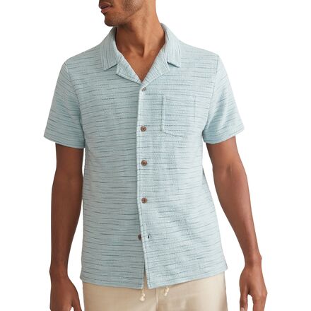 Marine Layer Men's Beach Texture Resort Shirt in Sterling Blue, Size M Marine Layer Men's Beach Texture Resort Shirt in Sterling Blue, Size M