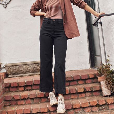 Marine Layer Bridget Wide Leg Front Pocket Crop Pant Women's