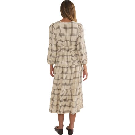 marine layer maeve maxi dress Women's Maeve Maxi Dress | Cream Windowpane