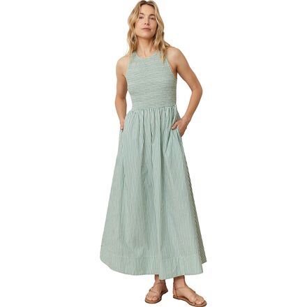 Marine Layer Smocked Tank Stripe Midi Dress - Women's - Clothing