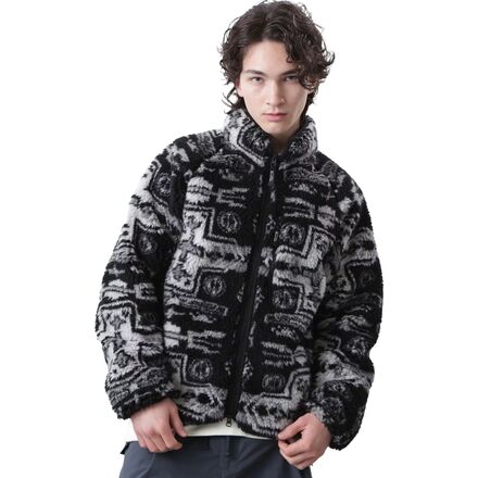 MANASTASH◆MANASTASH JAQUARD BOA JACKET/フリースジャケット/L/アクリル/総柄/7102039